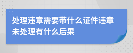 處理違章需要帶什么證件違章未處理有什么后果