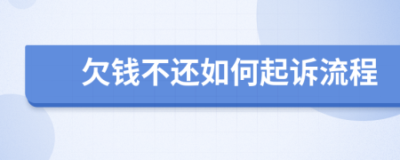 欠錢不還如何起訴流程