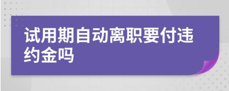 試用期自動(dòng)離職要付違約金嗎