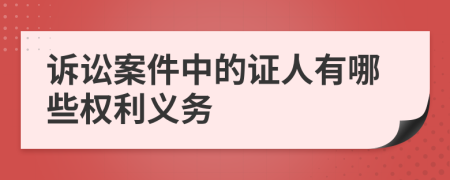 訴訟案件中的證人有哪些權(quán)利義務(wù)