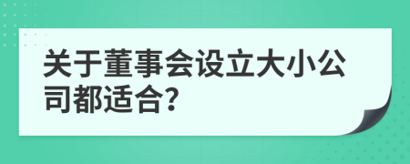 關(guān)于董事會設(shè)立大小公司都適合？
