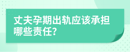 丈夫孕期出軌應(yīng)該承擔(dān)哪些責(zé)任？