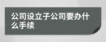 公司設立子公司要辦什么手續(xù)