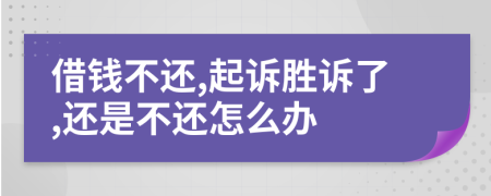 借錢不還,起訴勝訴了,還是不還怎么辦