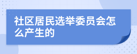 社區(qū)居民選舉委員會(huì)怎么產(chǎn)生的