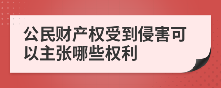 公民財產(chǎn)權(quán)受到侵害可以主張哪些權(quán)利