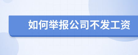 如何舉報公司不發(fā)工資