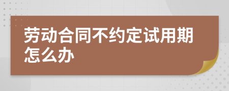 勞動(dòng)合同不約定試用期怎么辦