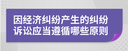 因經(jīng)濟(jì)糾紛產(chǎn)生的糾紛訴訟應(yīng)當(dāng)遵循哪些原則