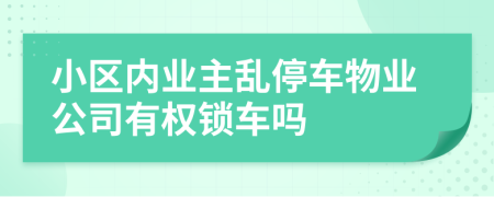 小區(qū)內(nèi)業(yè)主亂停車(chē)物業(yè)公司有權(quán)鎖車(chē)嗎