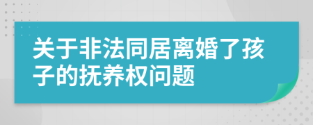 關于非法同居離婚了孩子的撫養(yǎng)權問題