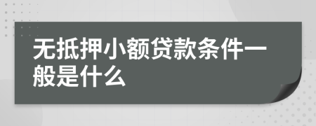 無抵押小額貸款條件一般是什么