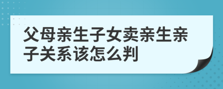 父母親生子女賣親生親子關(guān)系該怎么判