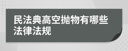 民法典高空拋物有哪些法律法規(guī)