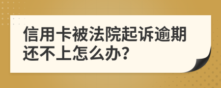 信用卡被法院起訴逾期還不上怎么辦？