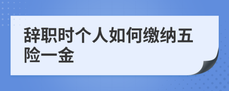 辭職時(shí)個(gè)人如何繳納五險(xiǎn)一金
