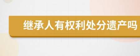 繼承人有權(quán)利處分遺產(chǎn)嗎