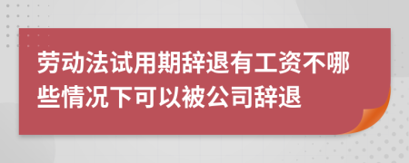 勞動(dòng)法試用期辭退有工資不哪些情況下可以被公司辭退
