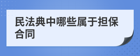 民法典中哪些屬于擔(dān)保合同