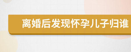 離婚后發(fā)現(xiàn)懷孕兒子歸誰