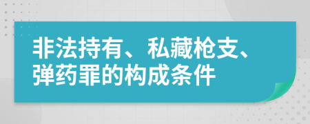 非法持有、私藏槍支、彈藥罪的構(gòu)成條件