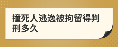 撞死人逃逸被拘留得判刑多久