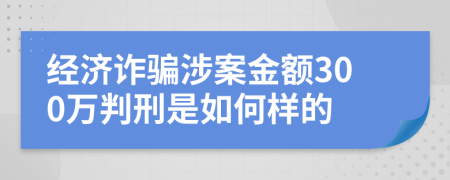 經(jīng)濟(jì)詐騙涉案金額300萬判刑是如何樣的