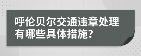 呼倫貝爾交通違章處理有哪些具體措施？