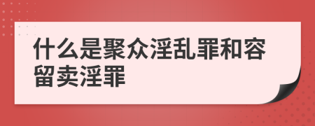 什么是聚眾淫亂罪和容留賣淫罪