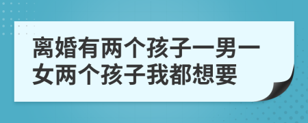 離婚有兩個(gè)孩子一男一女兩個(gè)孩子我都想要