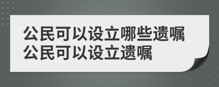 公民可以設(shè)立哪些遺囑公民可以設(shè)立遺囑