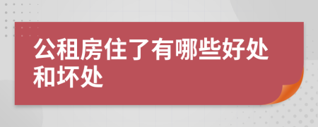 公租房住了有哪些好處和壞處