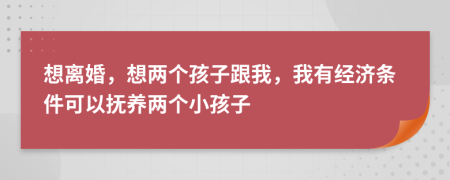 想離婚，想兩個(gè)孩子跟我，我有經(jīng)濟(jì)條件可以撫養(yǎng)兩個(gè)小孩子