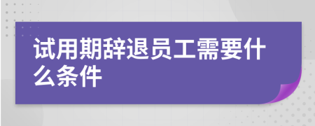 試用期辭退員工需要什么條件