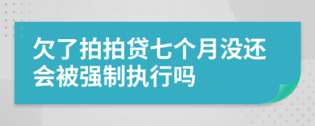 欠了拍拍貸七個月沒還會被強制執(zhí)行嗎