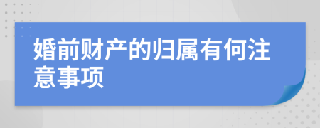 婚前財產(chǎn)的歸屬有何注意事項