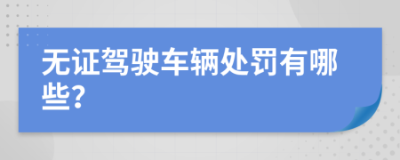 無證駕駛車輛處罰有哪些？