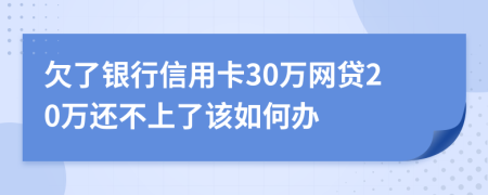 欠了銀行信用卡30萬網(wǎng)貸20萬還不上了該如何辦