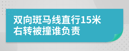 雙向斑馬線直行15米右轉(zhuǎn)被撞誰負責