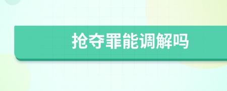 搶奪罪能調(diào)解嗎
