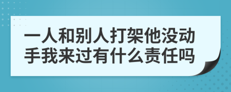 一人和別人打架他沒動手我來過有什么責(zé)任嗎