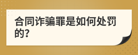 合同詐騙罪是如何處罰的？