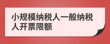 小規(guī)模納稅人一般納稅人開票限額