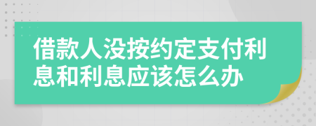 借款人沒按約定支付利息和利息應(yīng)該怎么辦
