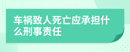 車禍致人死亡應(yīng)承擔(dān)什么刑事責(zé)任