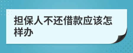 擔(dān)保人不還借款應(yīng)該怎樣辦