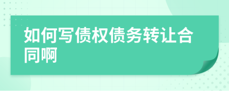 如何寫債權(quán)債務(wù)轉(zhuǎn)讓合同啊