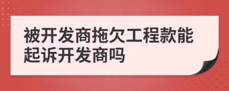被開發(fā)商拖欠工程款能起訴開發(fā)商嗎