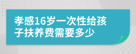 孝感16歲一次性給孩子扶養(yǎng)費需要多少