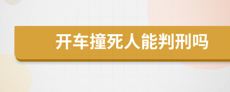 開車撞死人能判刑嗎
